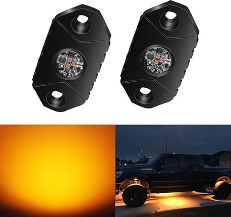 Amazon.com: 4WDKING Amber LED Rock Lights, 2 .